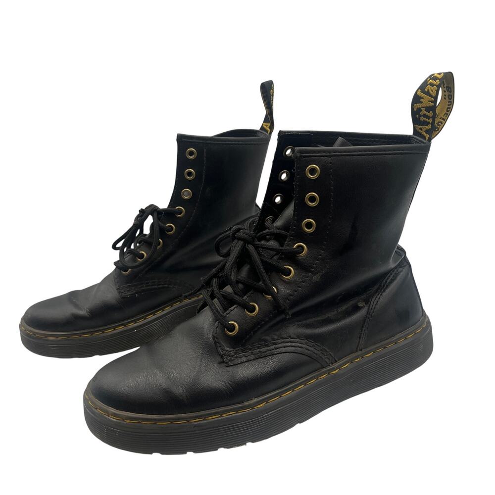Dr. Martens Combat Boots Zavala Lace Up Leather Black Size 8M